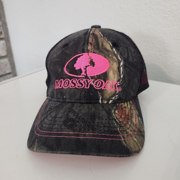 Mossy Oak Women's Camouflage Ponytail Baseball Cap Pink Embroidery - Picture 1 of 4